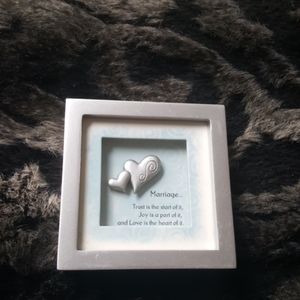 Marriage shadow box plaque.